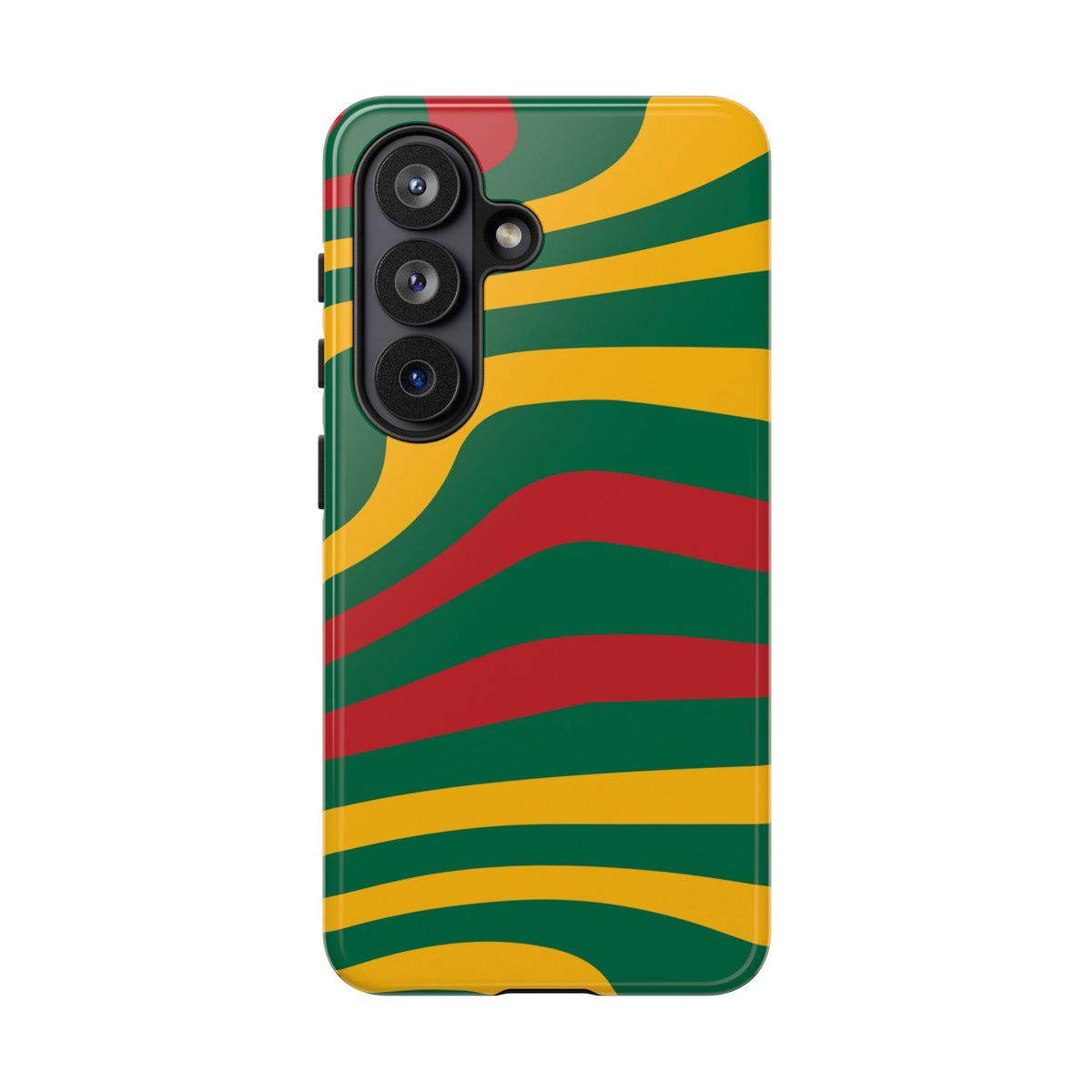 Phone Case — Retro Wavy Stripes in Green, Yellow & Red